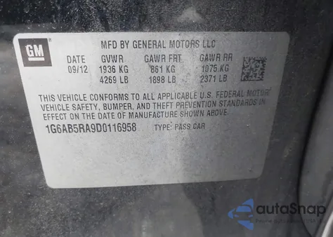 2013 Cadillac Ats Luxury from USA, damaged, VIN 1G6AB5RA9D0116958